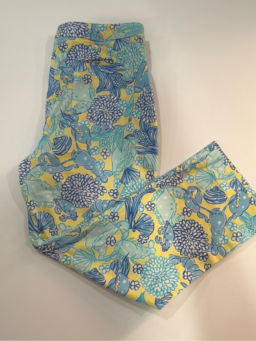 Lilly Pulitzer Lobster Crab Floral Ankle Pants Size 6 Coastal